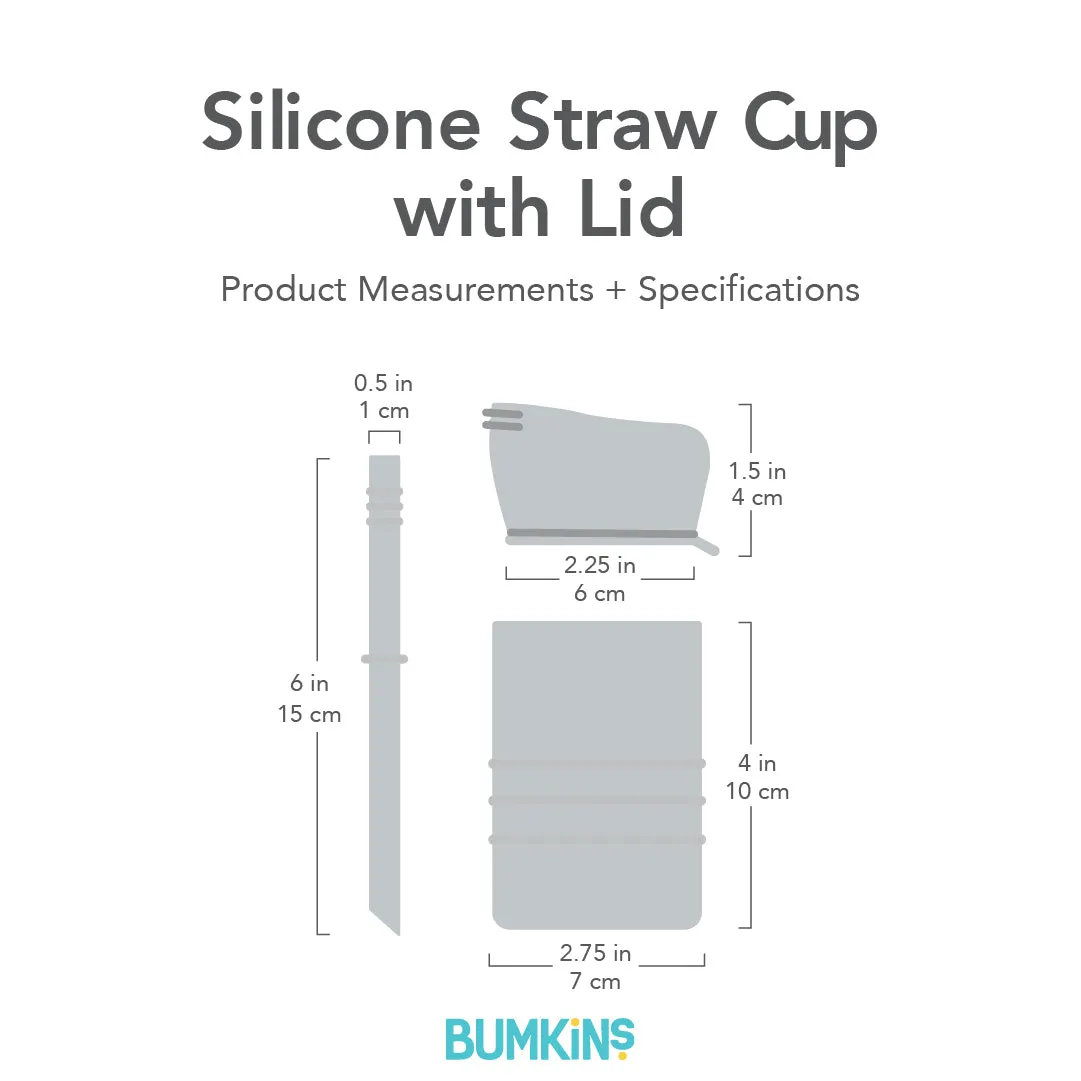 Pink Silicone Straw Cup with Lid