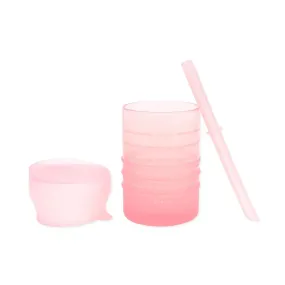 Pink Silicone Straw Cup with Lid