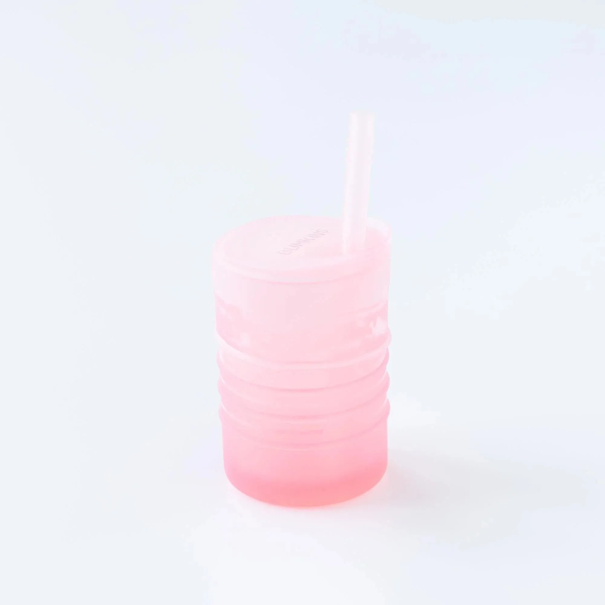 Pink Silicone Straw Cup with Lid