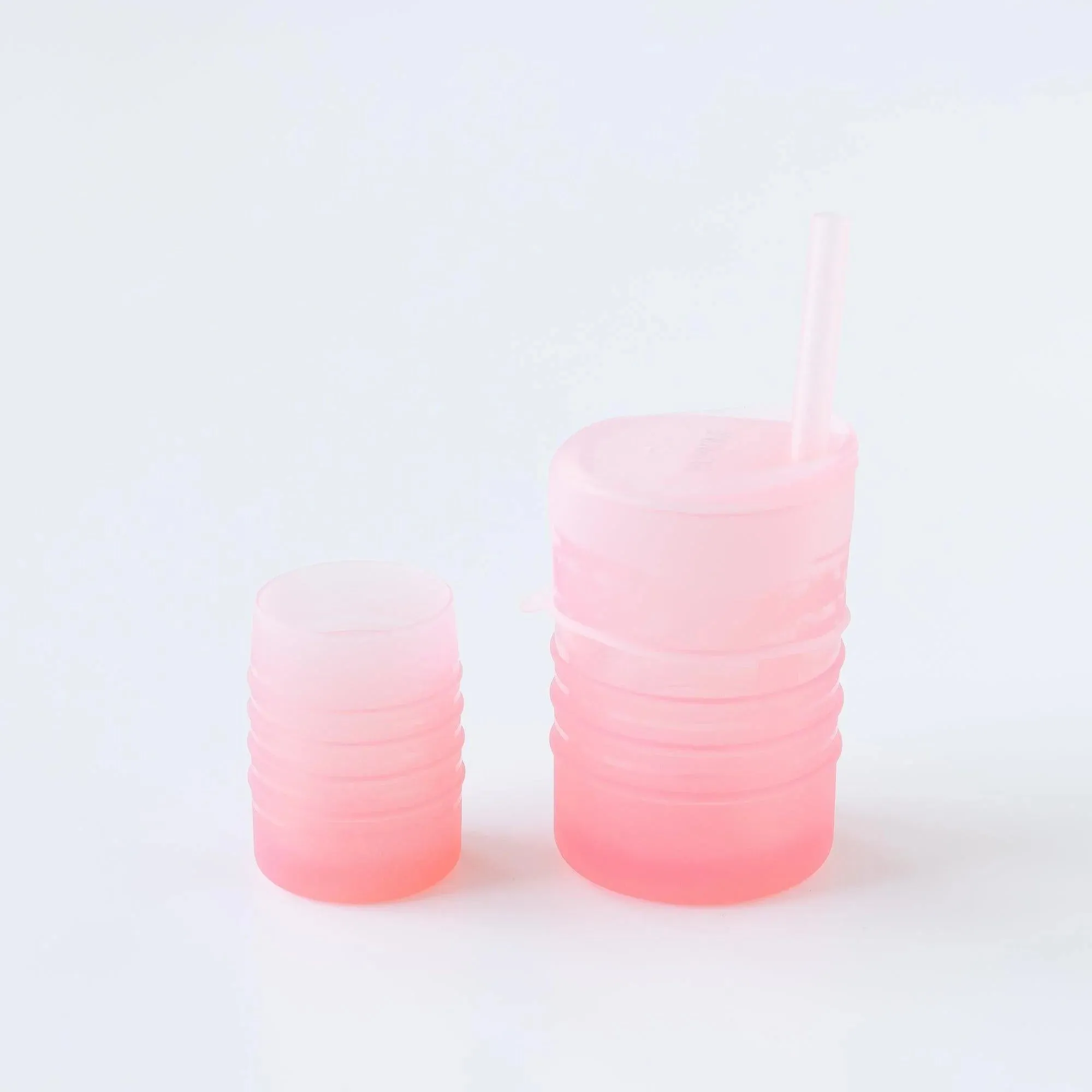 Pink Silicone Straw Cup with Lid