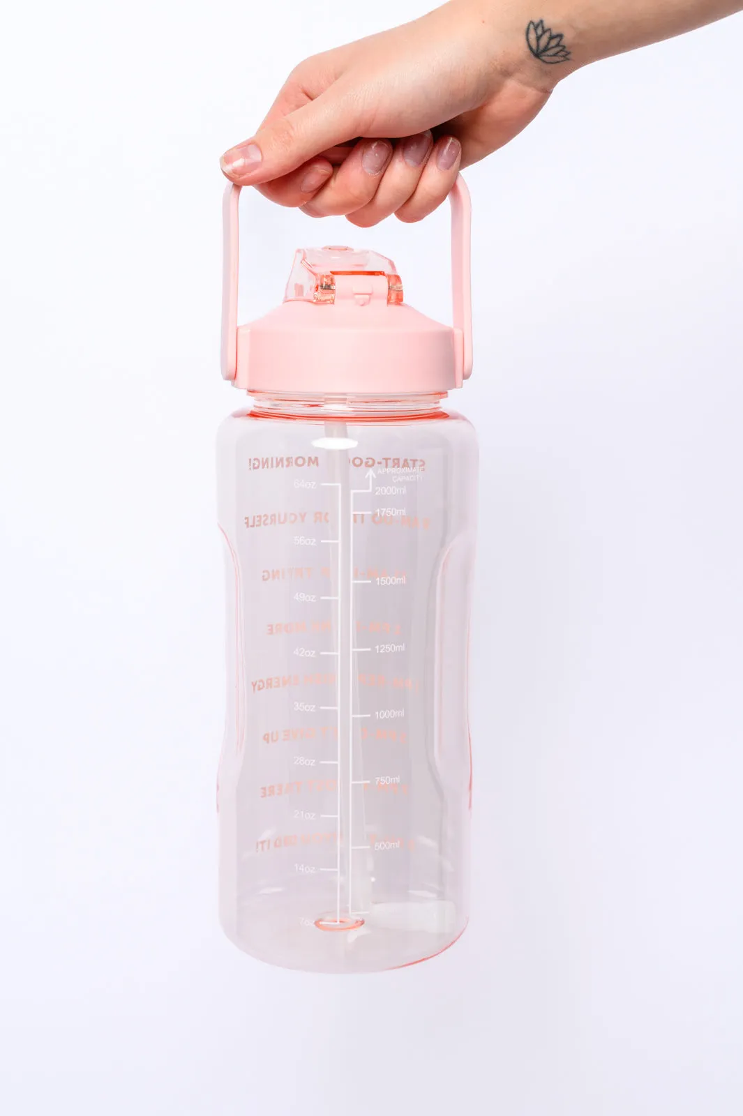 Pink Elevated Water Tracker Bottle