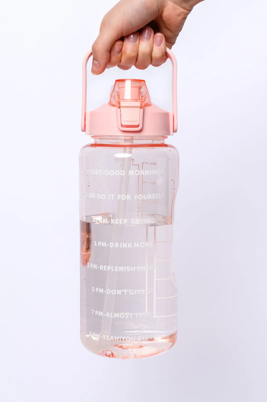 Pink Elevated Water Tracker Bottle