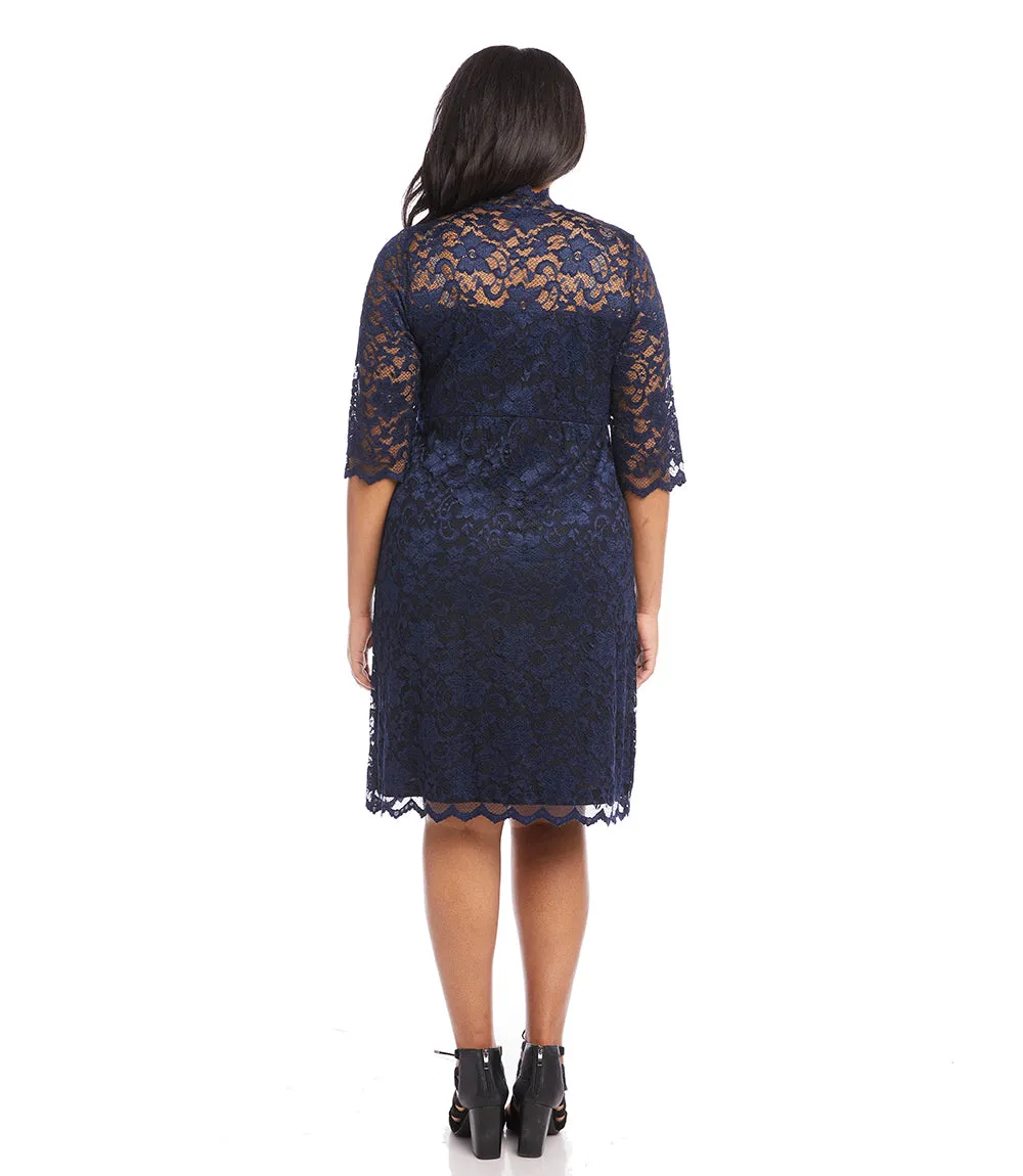 Plus Size Scallop Lace Dress