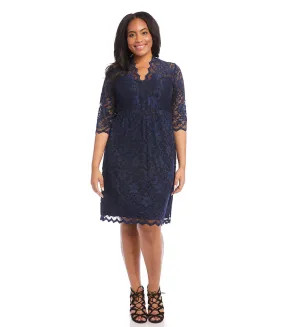 Plus Size Scallop Lace Dress