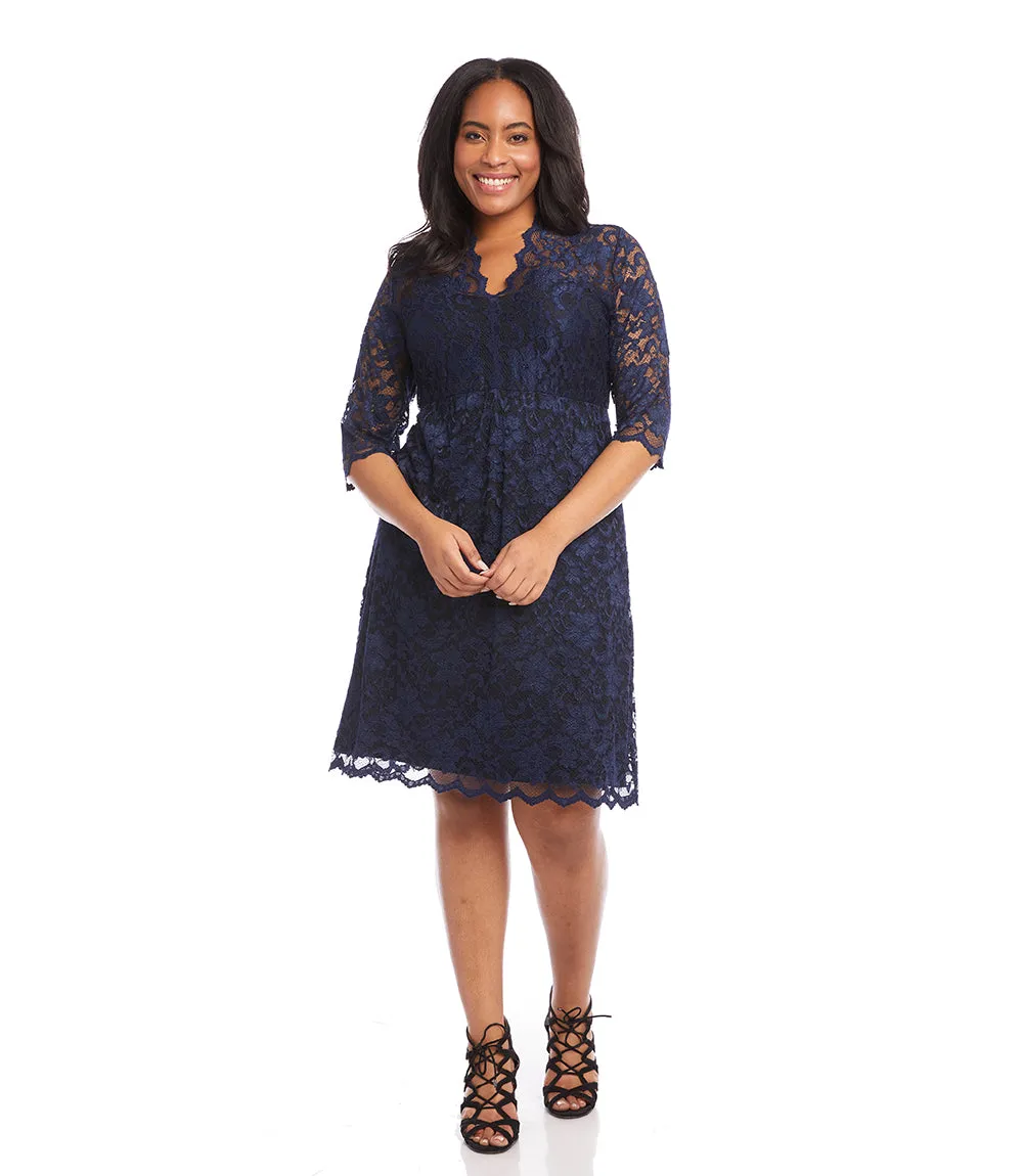 Plus Size Scallop Lace Dress