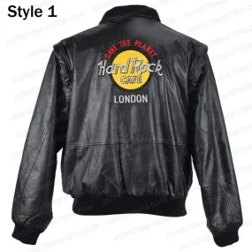 Hard Rock Cafe Bomber Leather Jacket