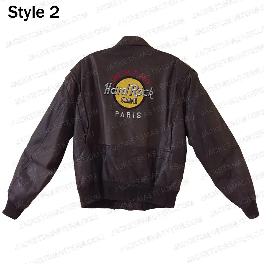 Hard Rock Cafe Bomber Leather Jacket