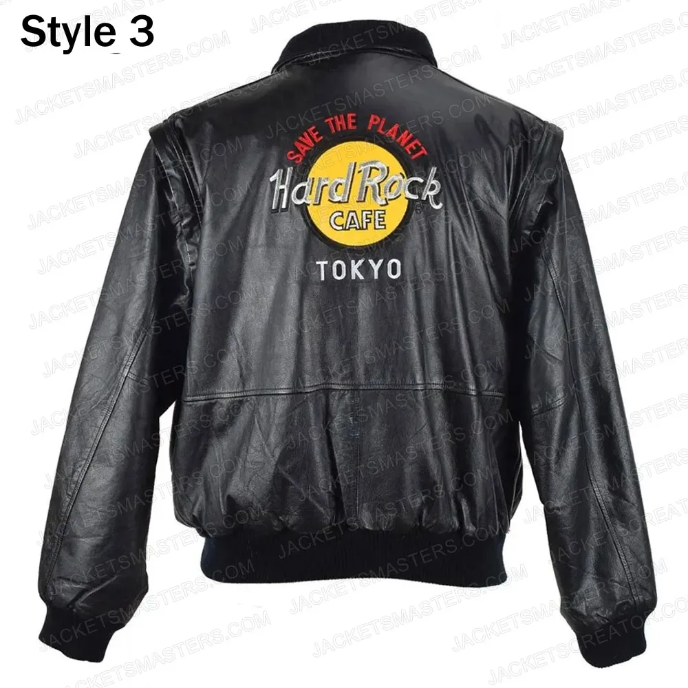 Hard Rock Cafe Bomber Leather Jacket