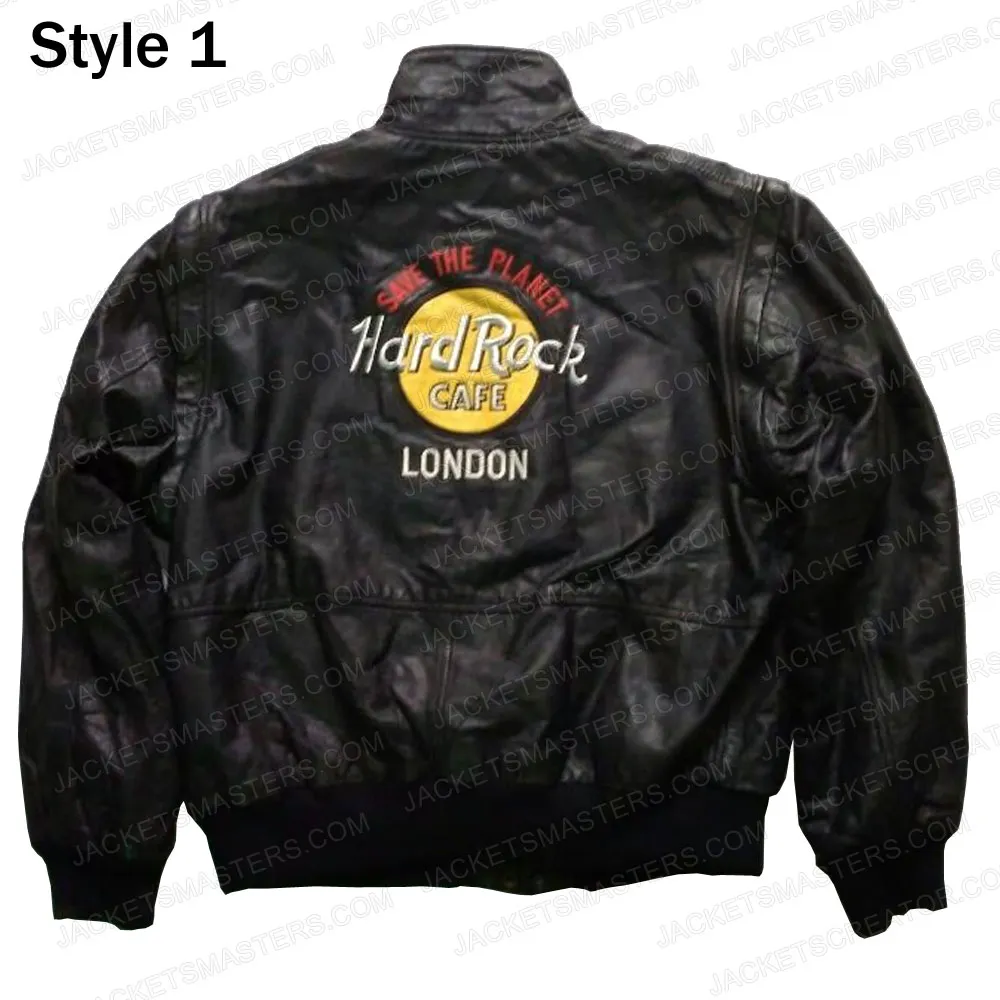 Hard Rock Cafe Bomber Leather Jacket