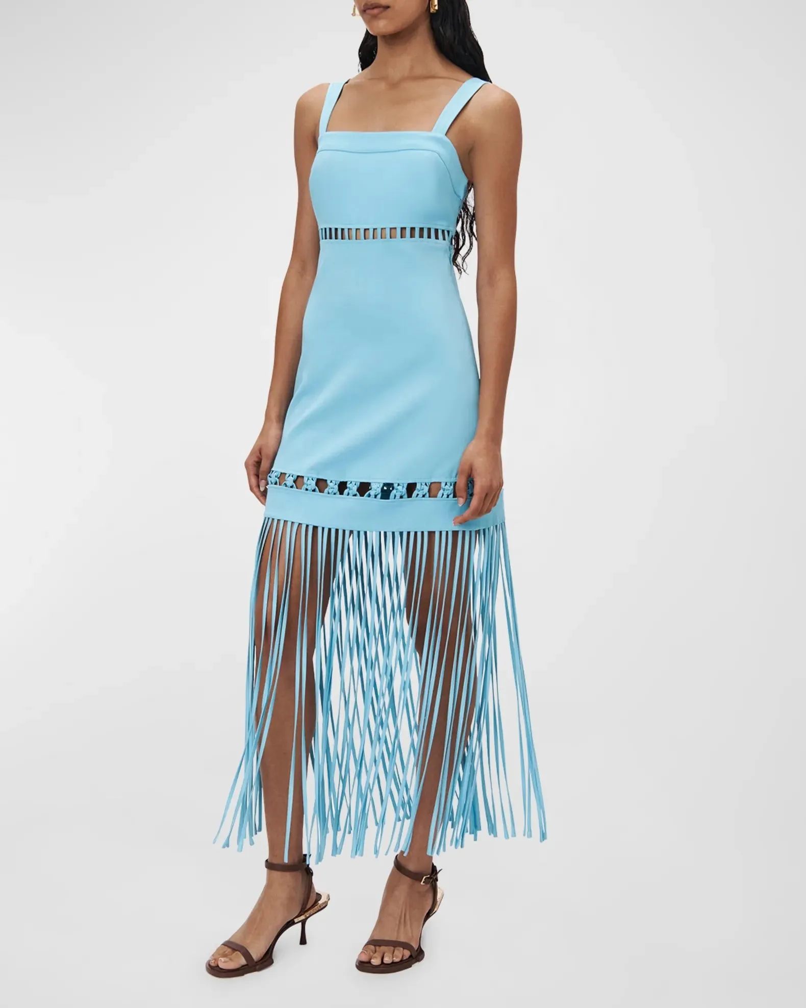 Capri Effy Macrame Sateen Dress by Simkhai