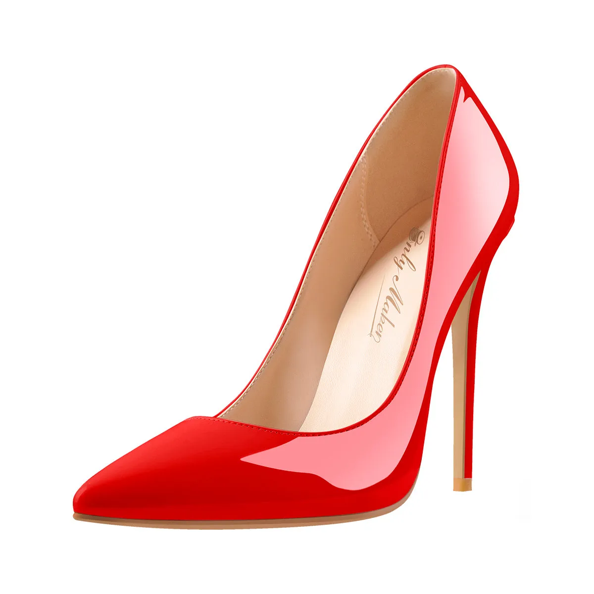 8cm 10cm 12cm Red Pointed Toe Slip-On High Heel Pumps