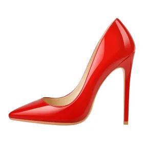 8cm 10cm 12cm Red Pointed Toe Slip-On High Heel Pumps