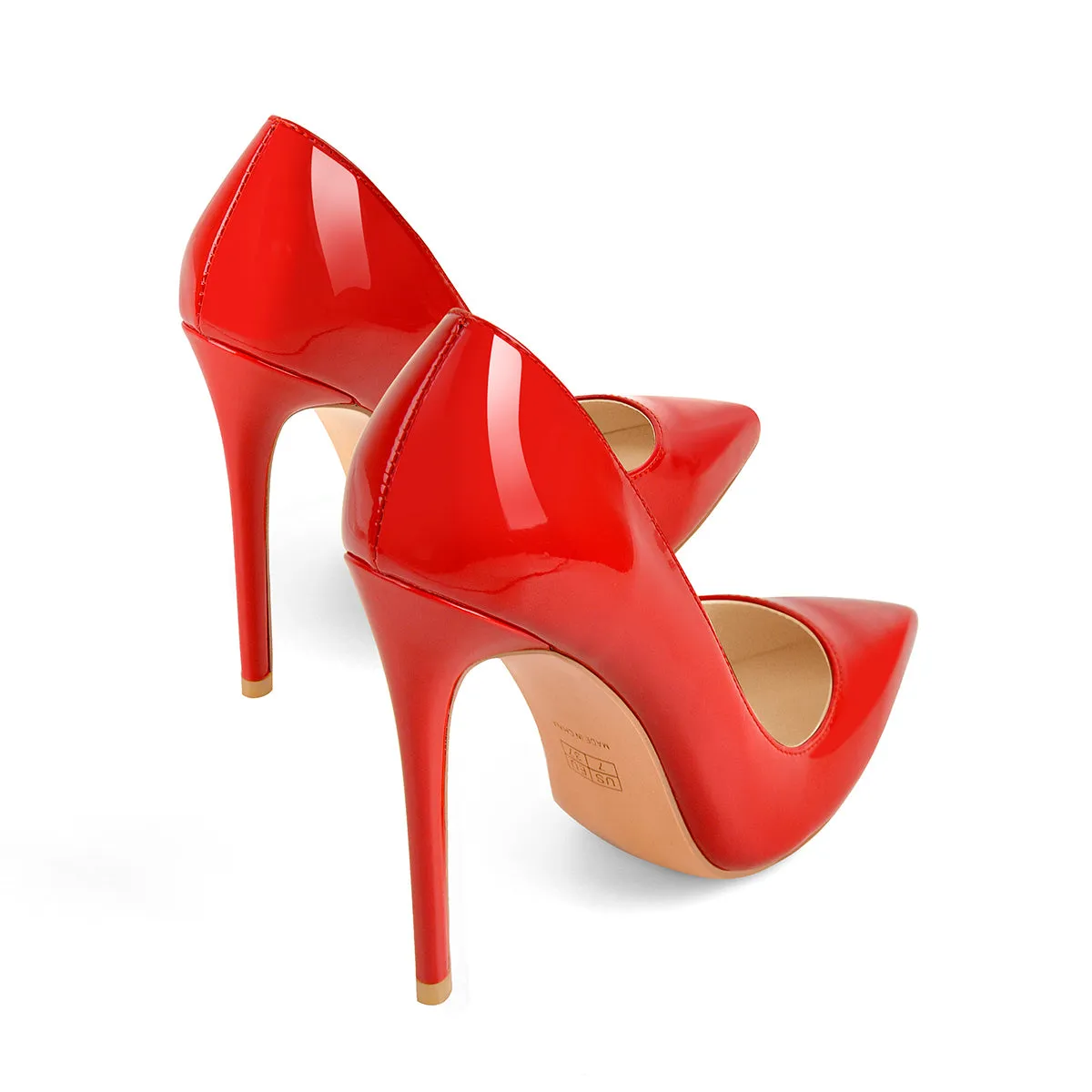 8cm 10cm 12cm Red Pointed Toe Slip-On High Heel Pumps