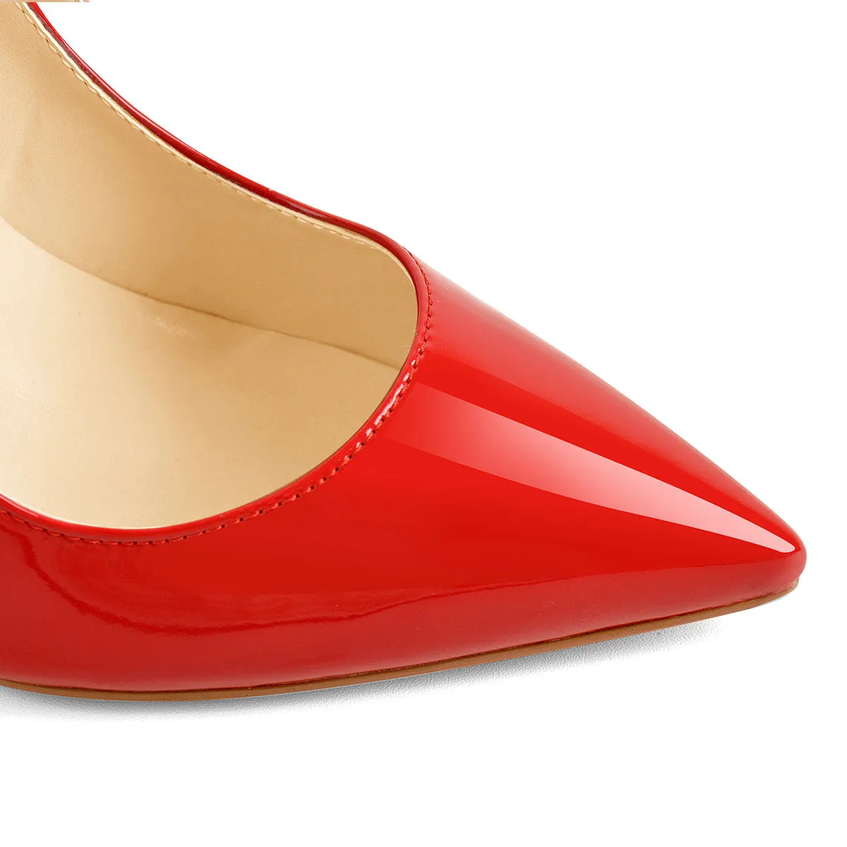 8cm 10cm 12cm Red Pointed Toe Slip-On High Heel Pumps