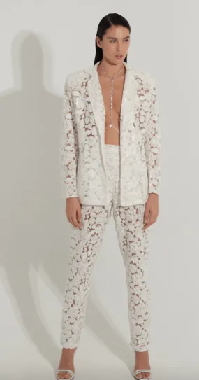 Relaxed White Lace Pixie Trousers