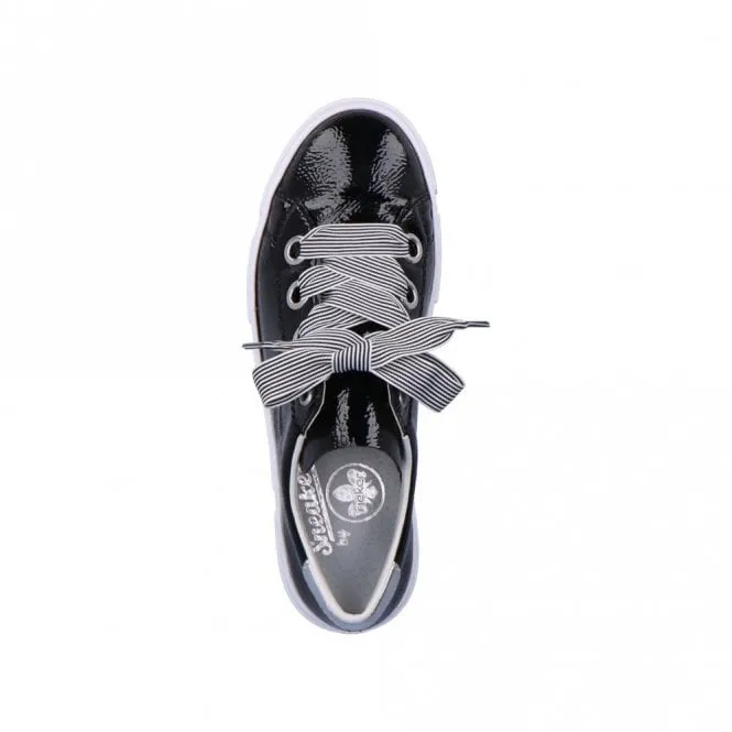 Lace-Up Patent Black Rieker Women's Shoes N59A2-00