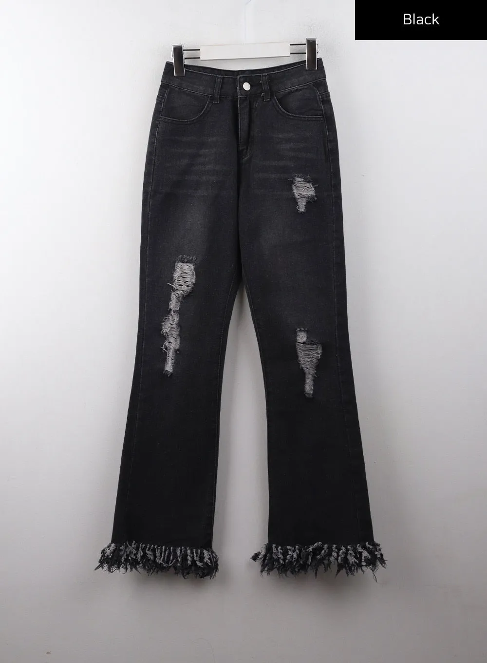 Ripped Distressed Bootcut Denim