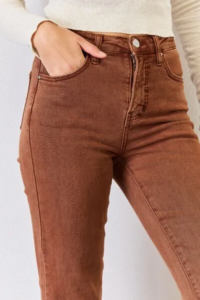 Full Size Tummy Control Straight High Rise Jeans by RISEN