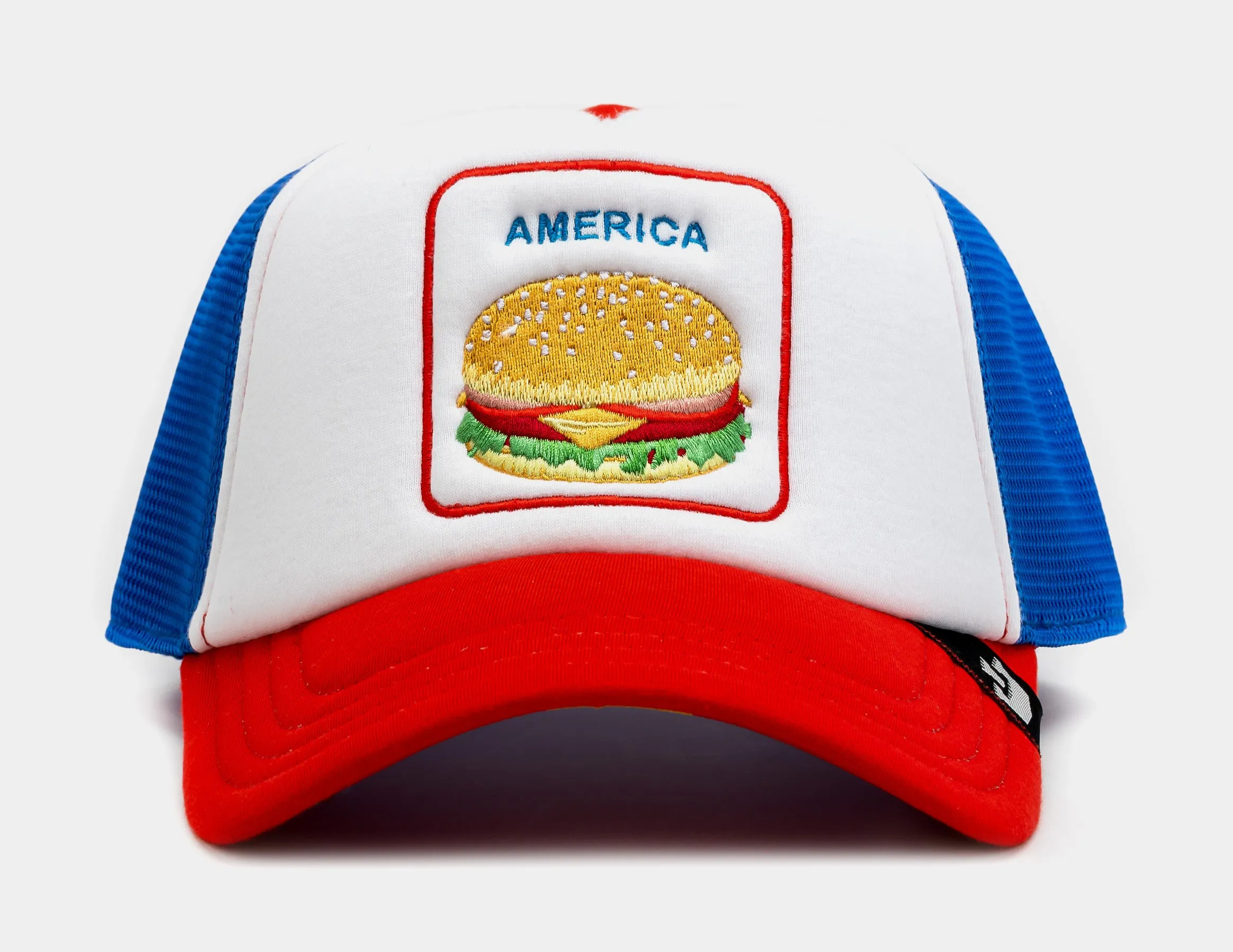 Number One America Burger Trucker Men's Hat White Blue