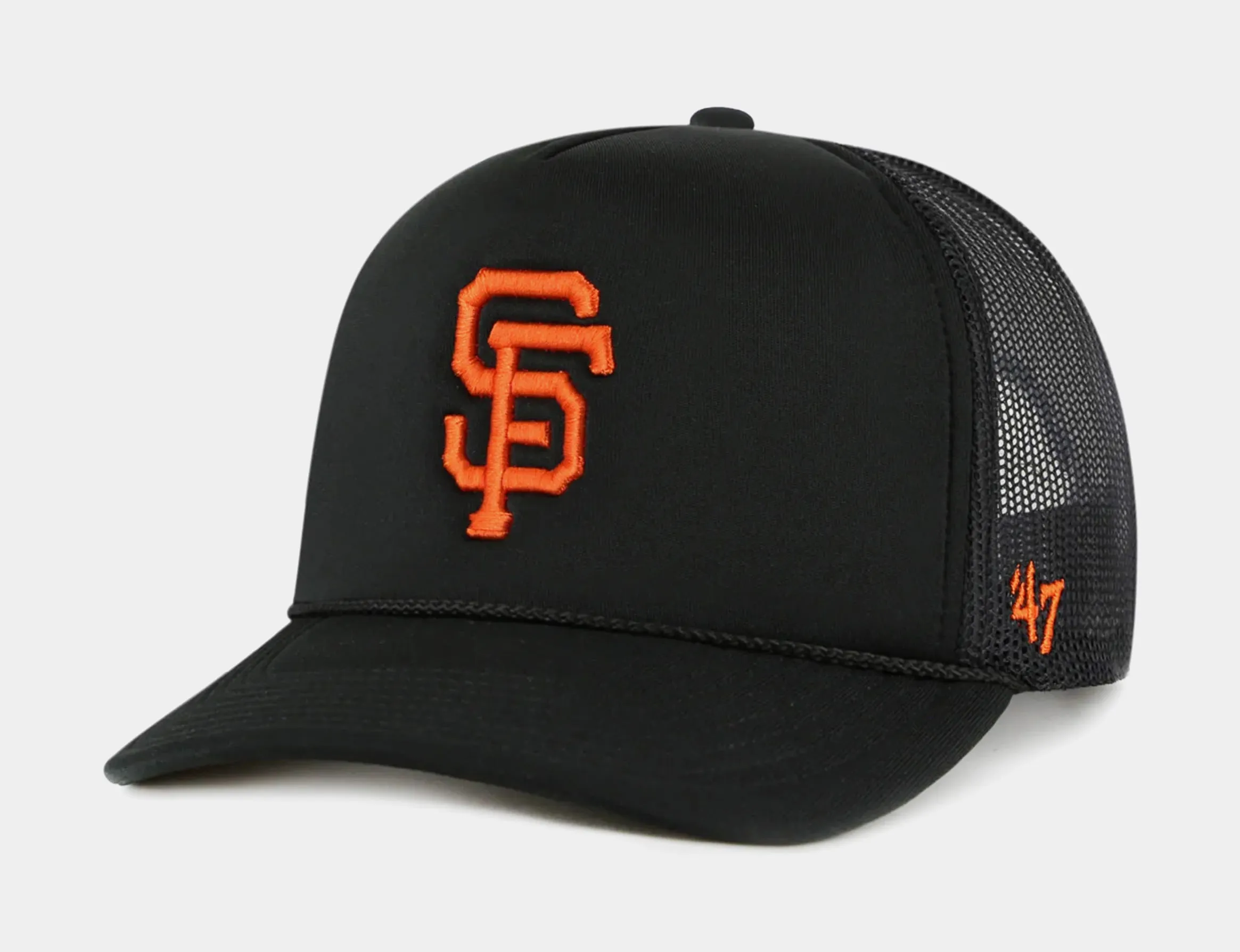 San Francisco Giants Foam Front Mesh Trucker Mens Hat Black Orange