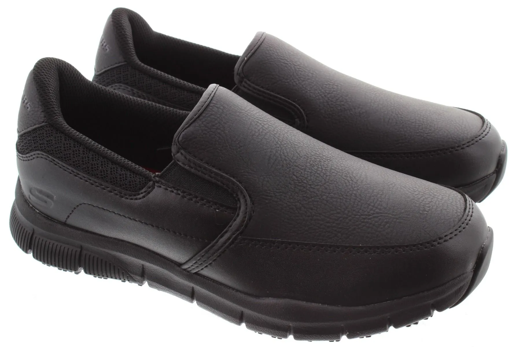 SKECHERS Ladies 77236EC Work Slip Resistant Black Slip On Shoes