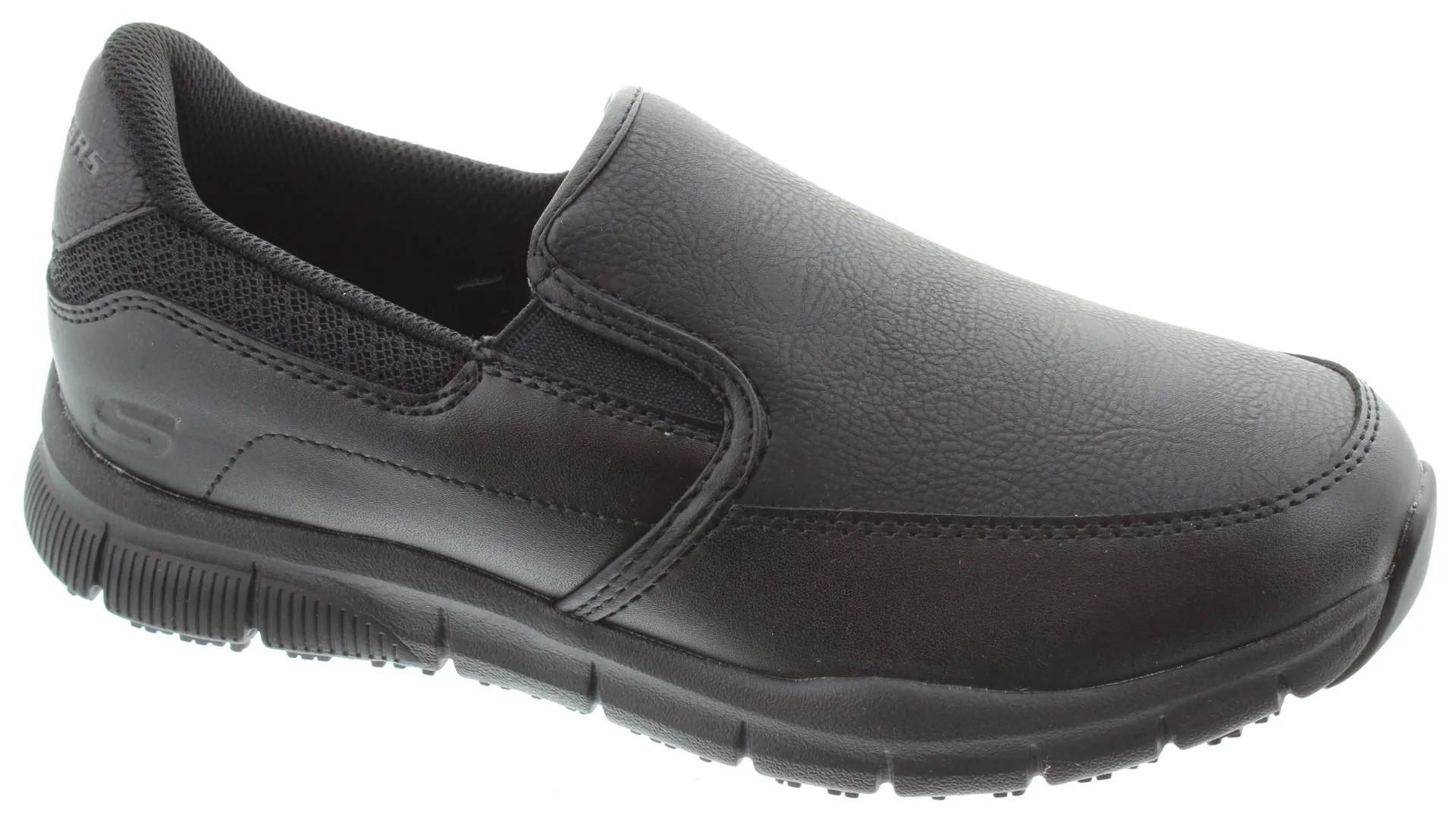 SKECHERS Ladies 77236EC Work Slip Resistant Black Slip On Shoes