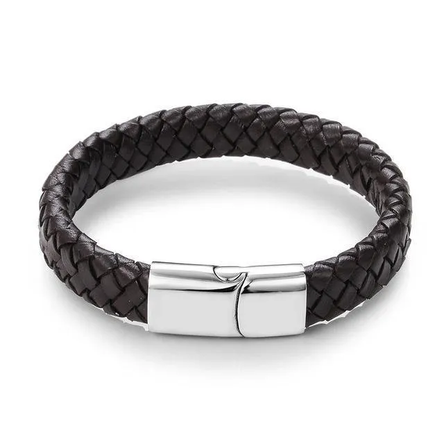 Woven Men's Leather Bracelet