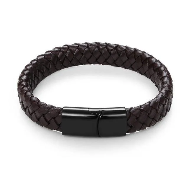 Woven Men's Leather Bracelet