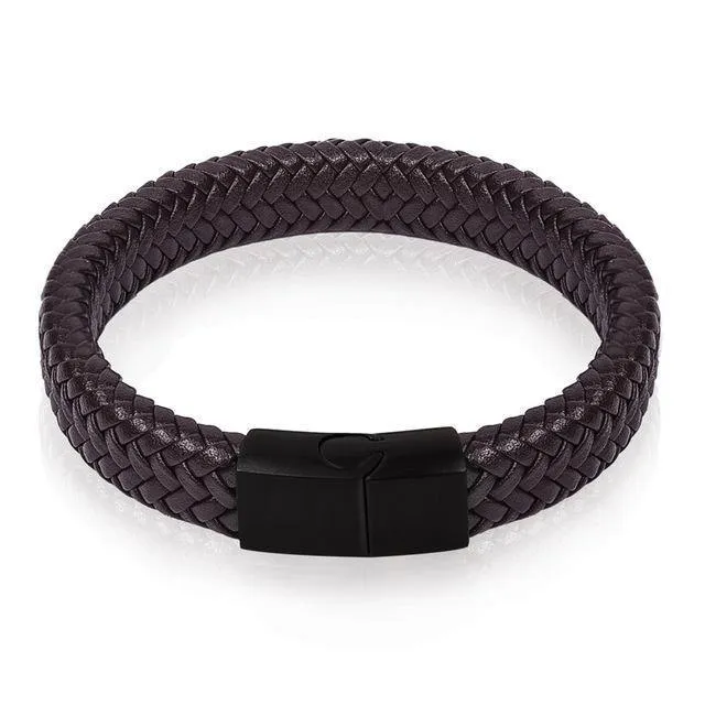 Woven Men's Leather Bracelet