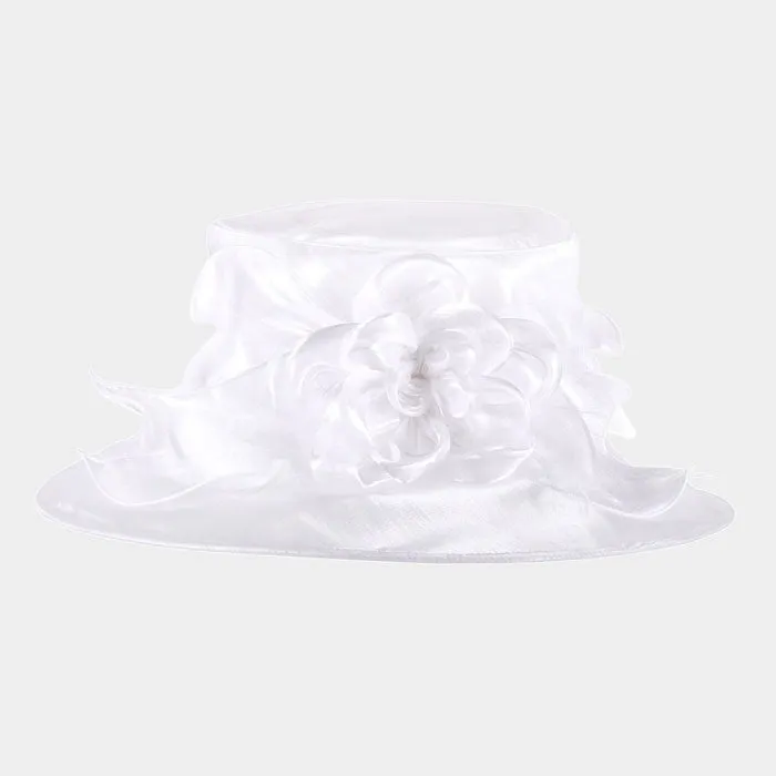 Small brim organza flower hat