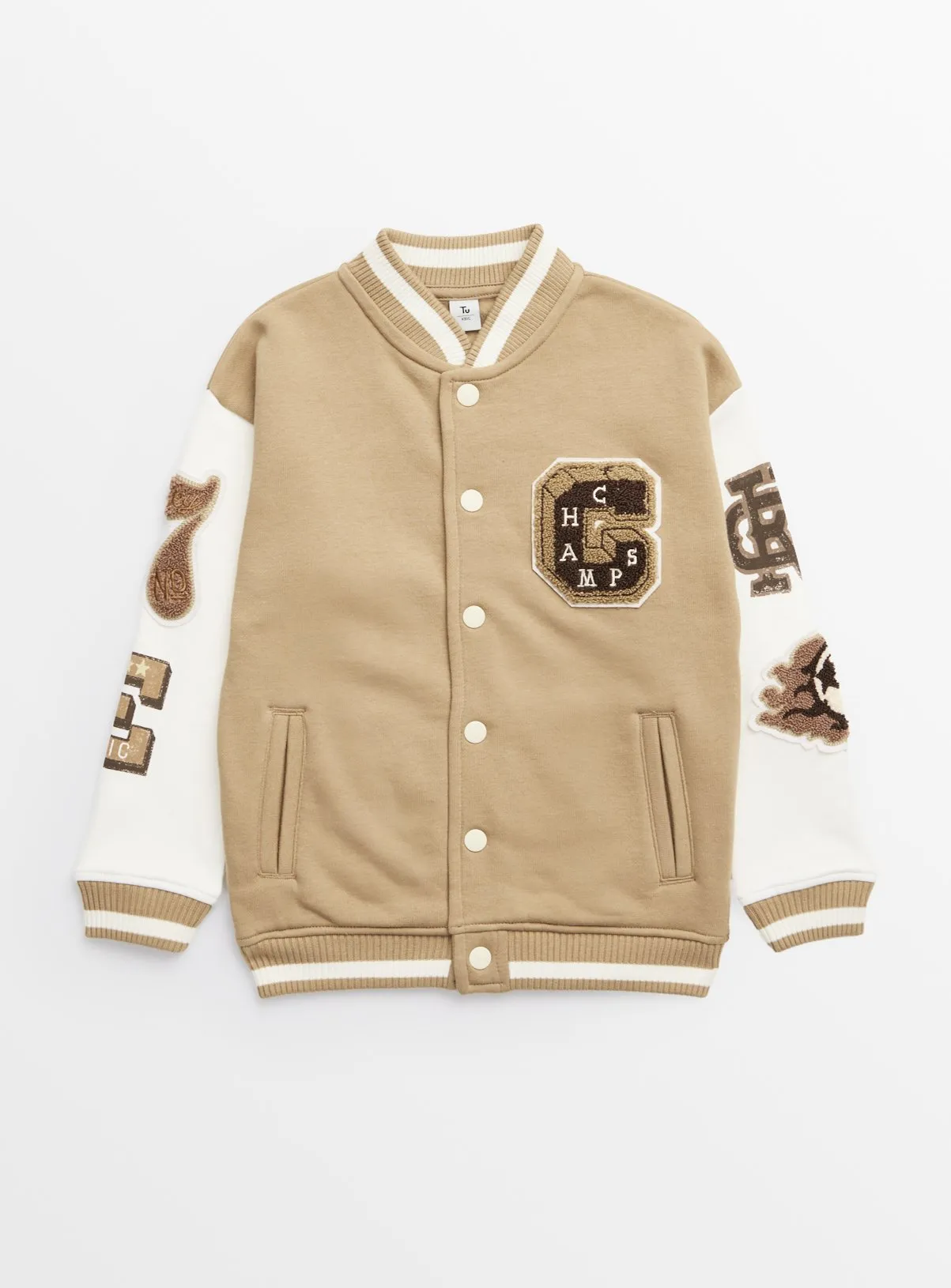 Stone Varsity Bomber Jacket for Kids aged 5-6 years