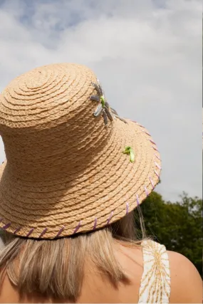 Straw Cloche with Flowers