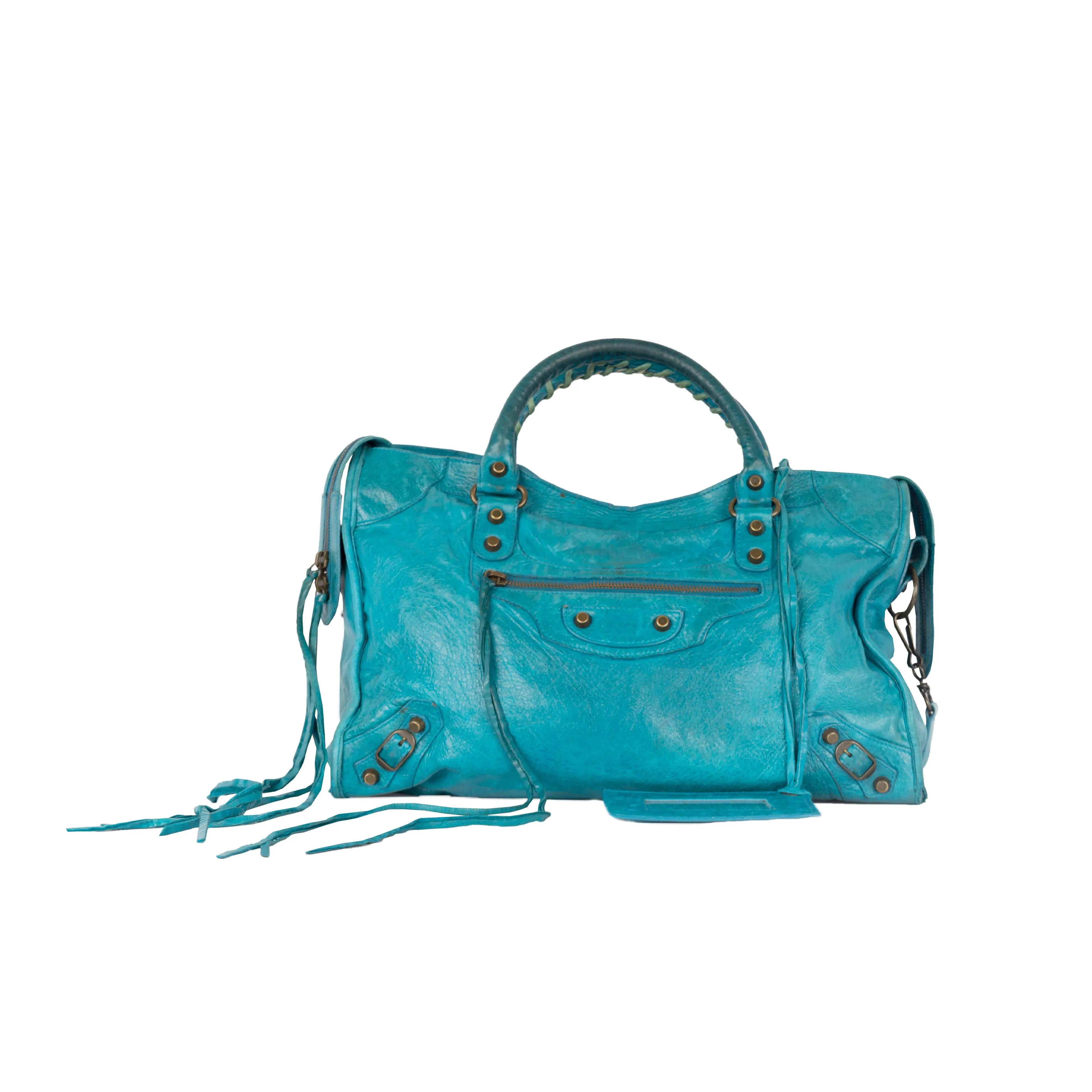 Balenciaga Teal City Bag - 2010s