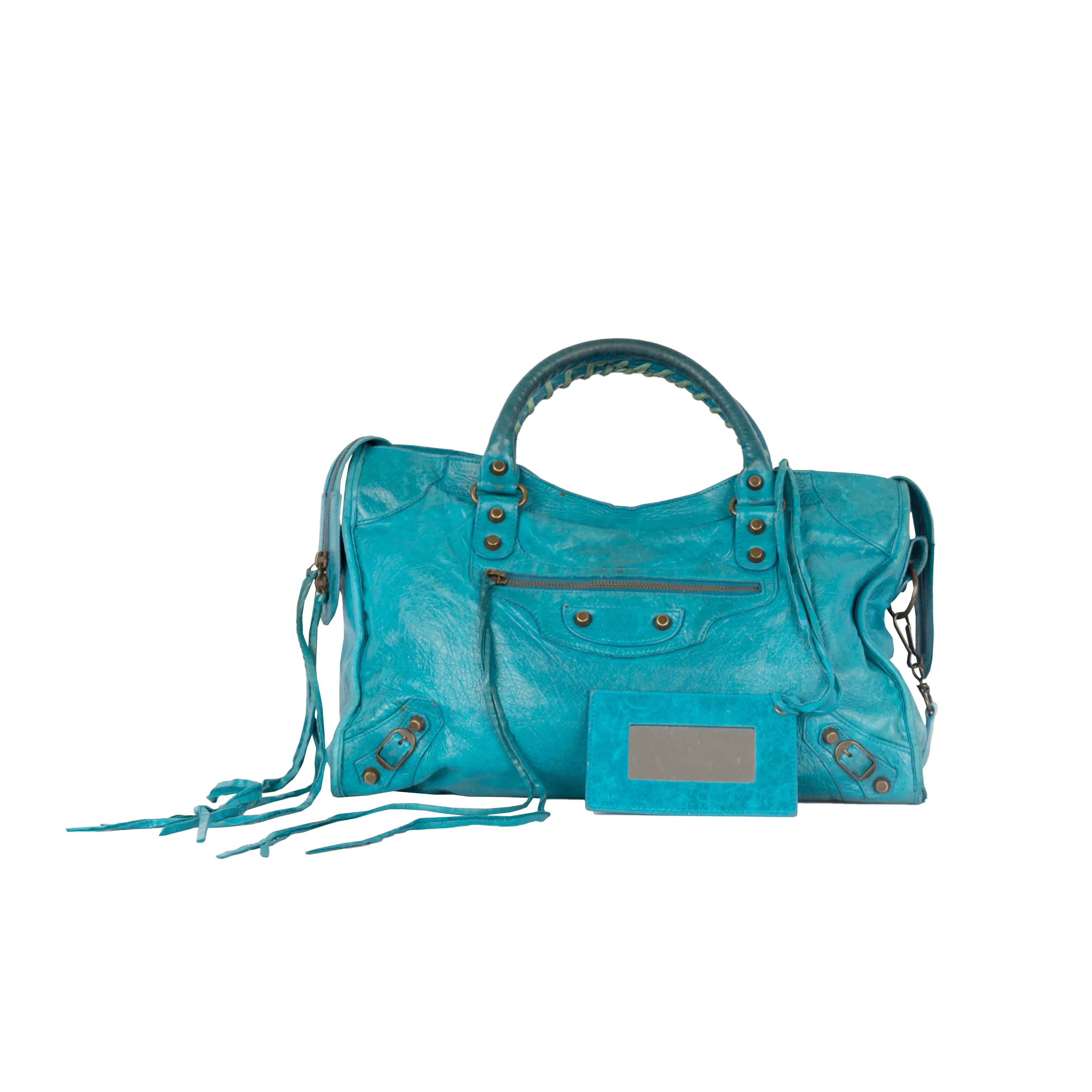 Balenciaga Teal City Bag - 2010s