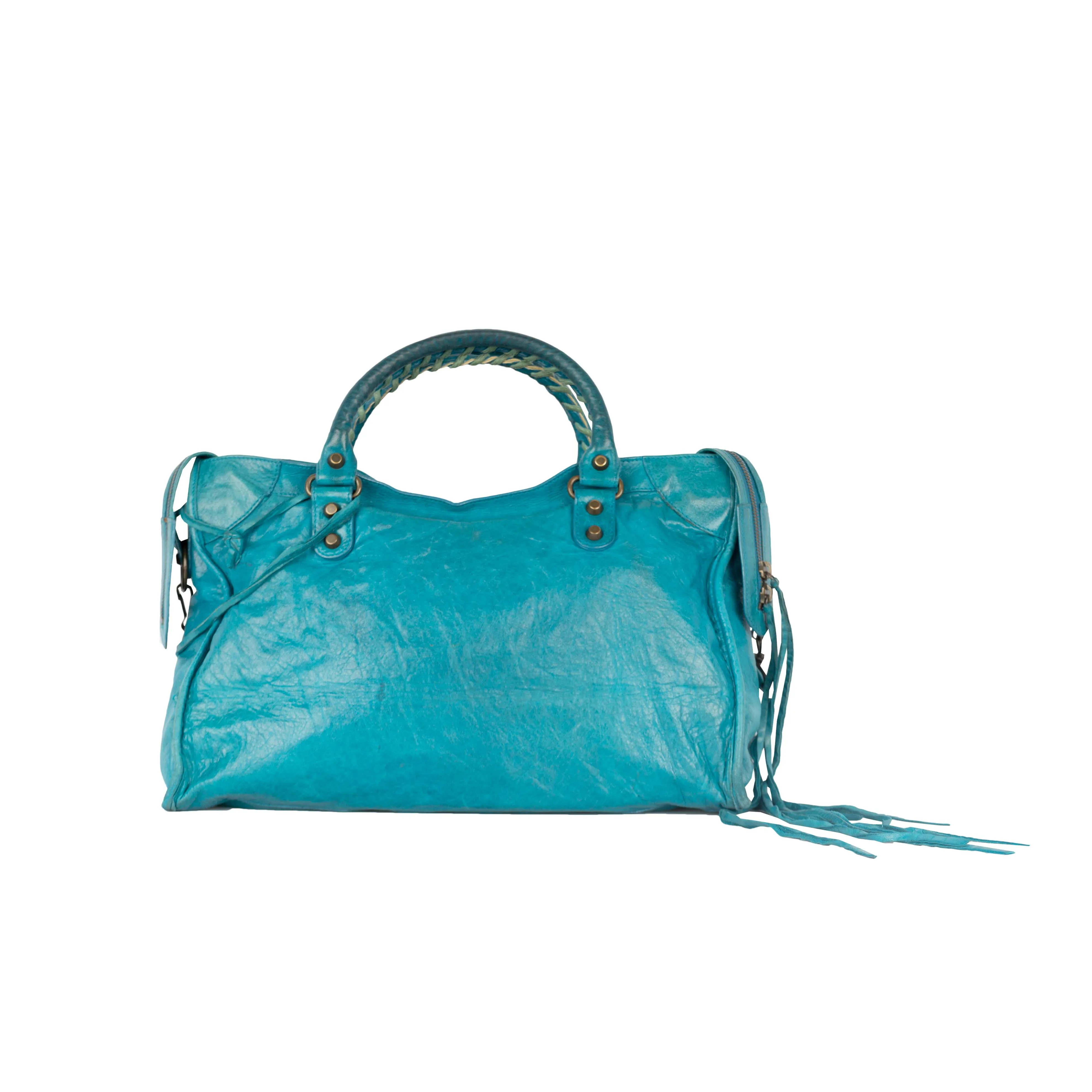 Balenciaga Teal City Bag - 2010s