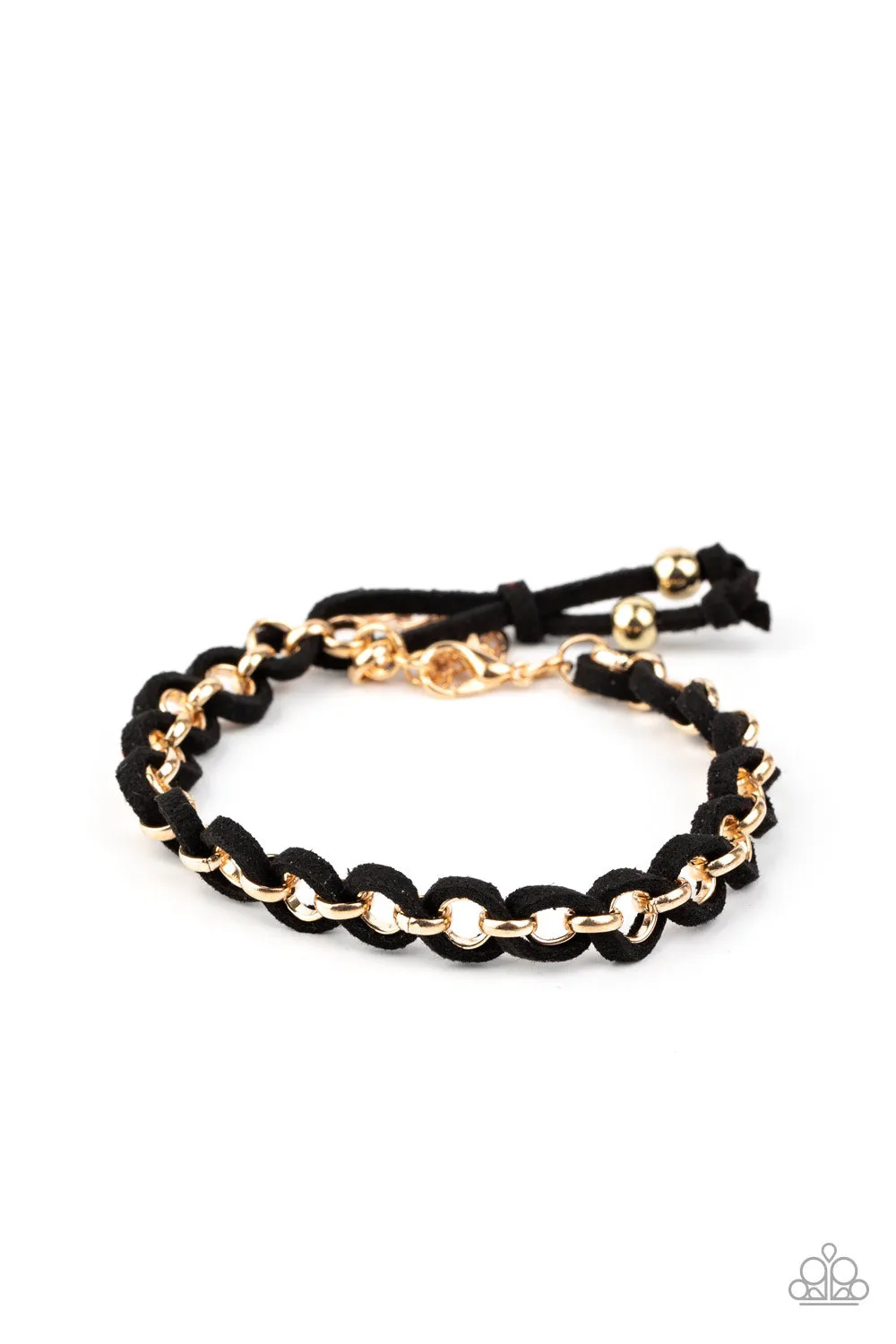 Black Suede Bracelet with Side-to-Side Design