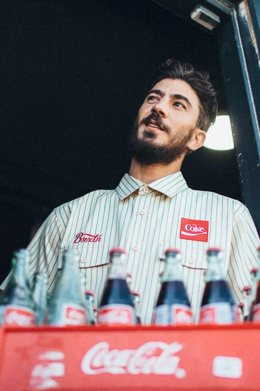 Tan Coca-Cola Delivery Olson S/S Woven