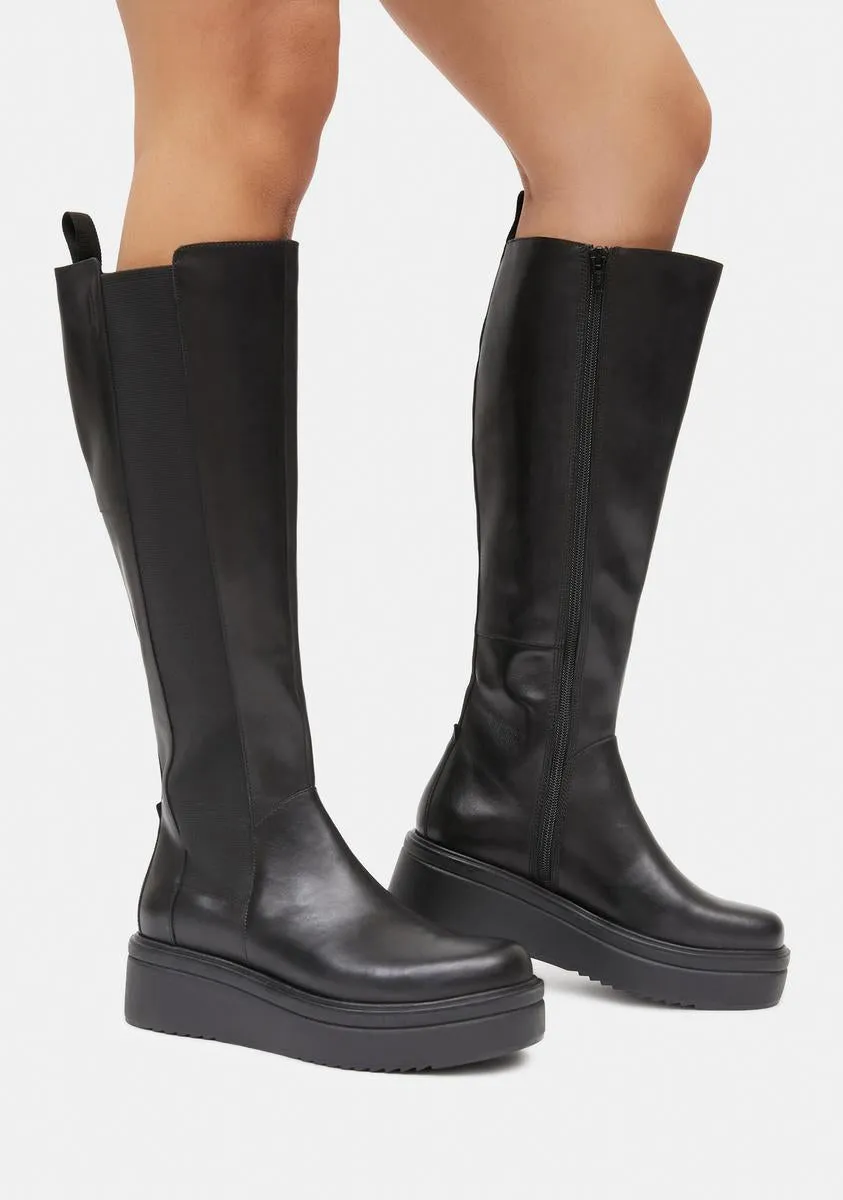 Tara Leather Knee-High Boots