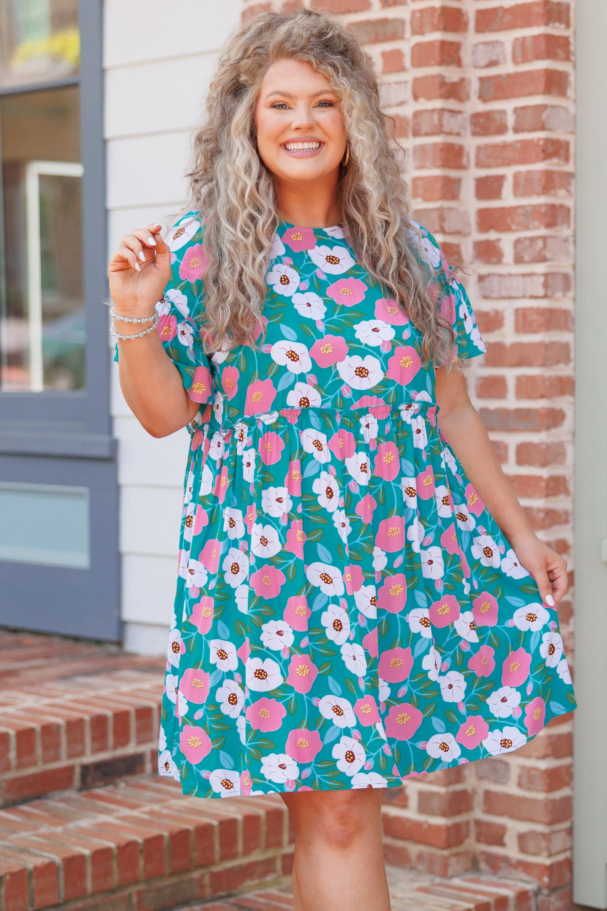 Teal Babydoll Ease Dress