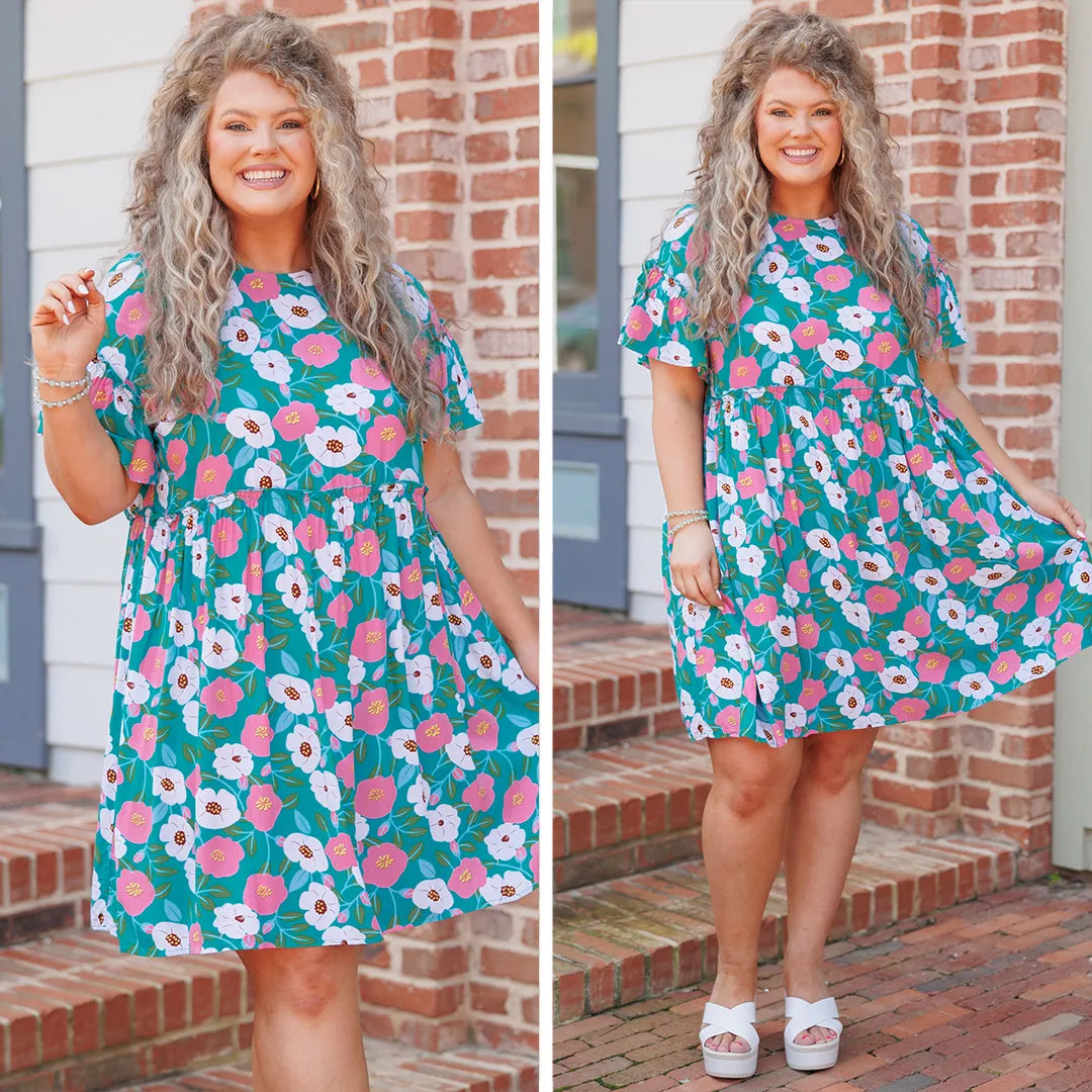 Teal Babydoll Ease Dress