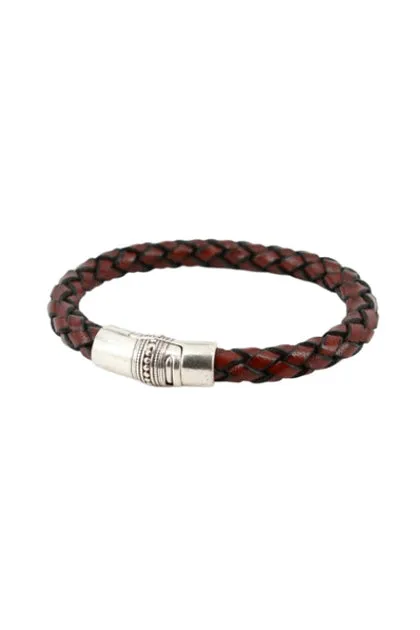 THICK BRAIDED LEATHER BACCUS BRACELET