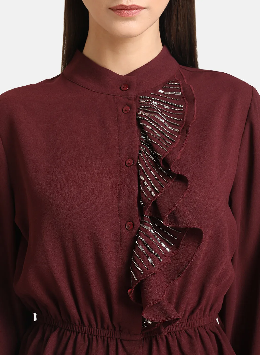 Embellished Ruffle Top