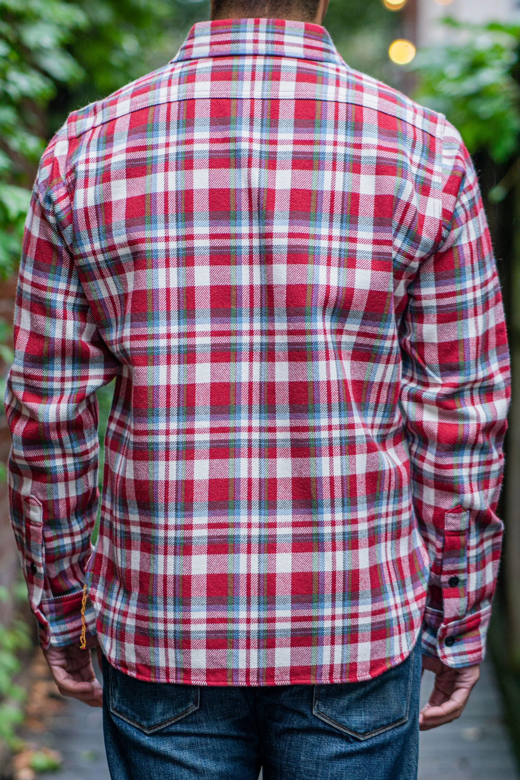 Iron Heart IHSH-371-RED Flannel Check Work Shirt - Red