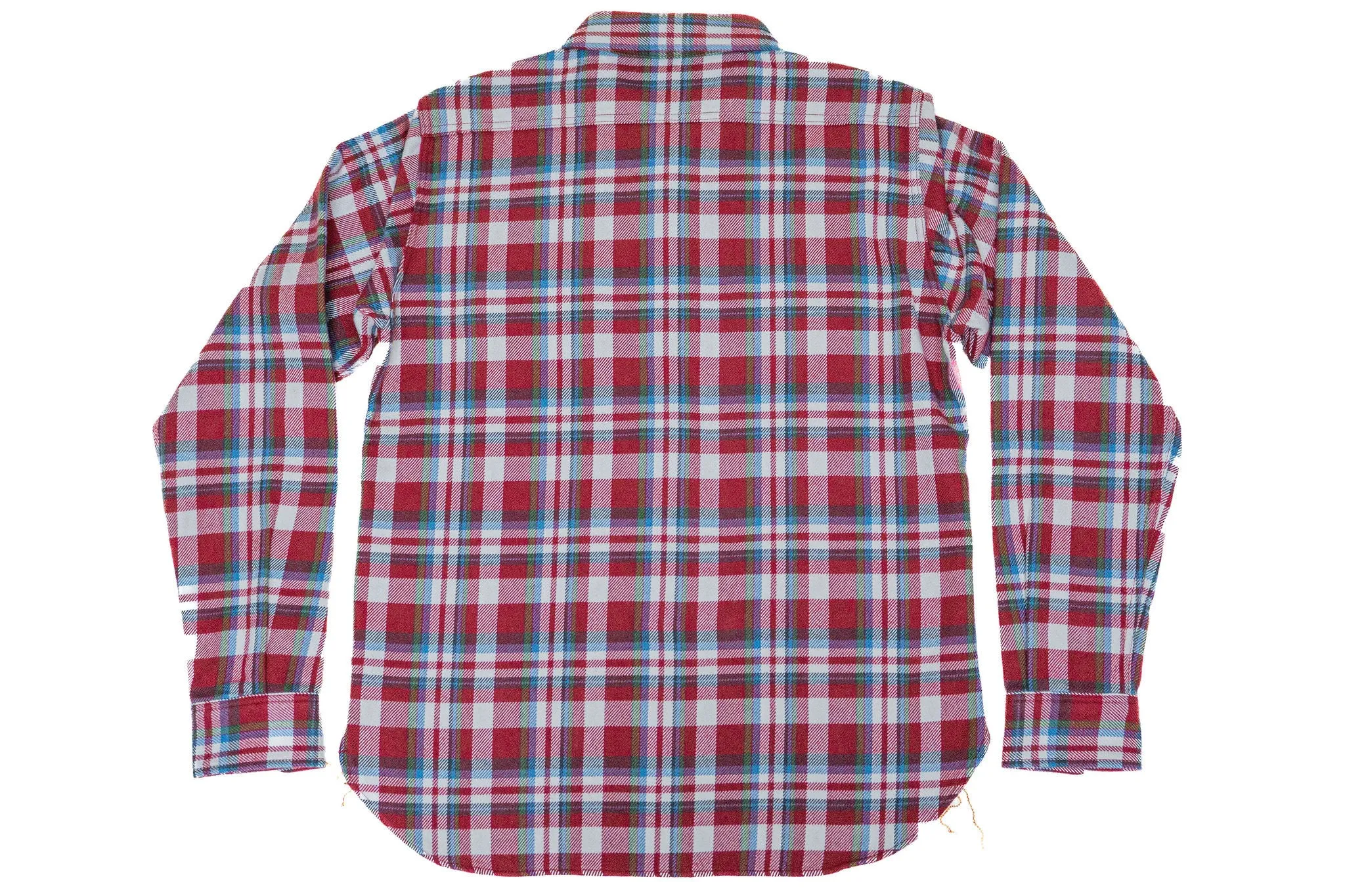 Iron Heart IHSH-371-RED Flannel Check Work Shirt - Red