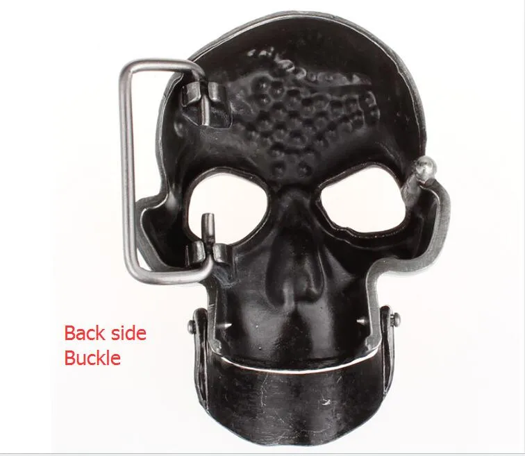 Skull Head Buckle Punk Rock Cowskin Belt