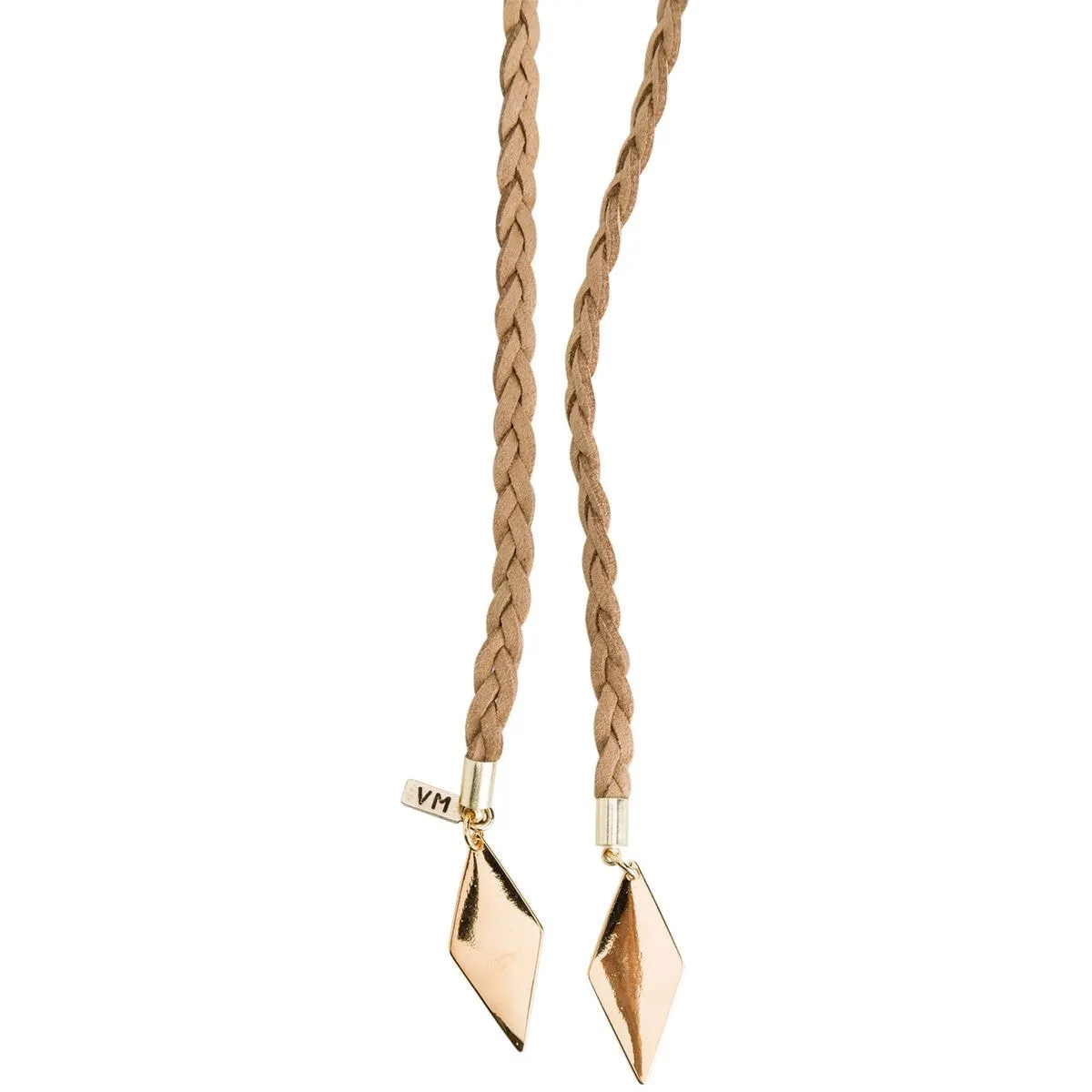 Diamond Bolo Necklace by Vanessa Mooney with Braided Design