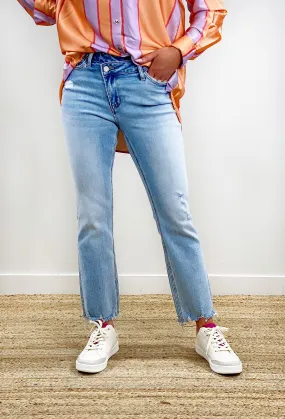 High Rise Kick Flare Denim