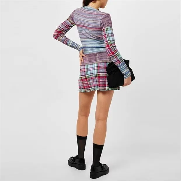 Bi-color Casual Tartan Cardigans with Plaid Patterns