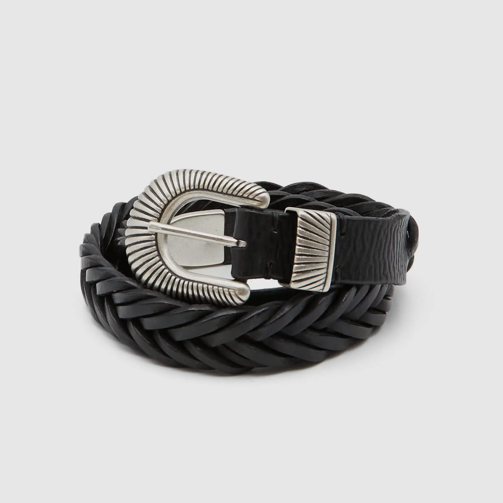 Western Style Braided Leather Belt