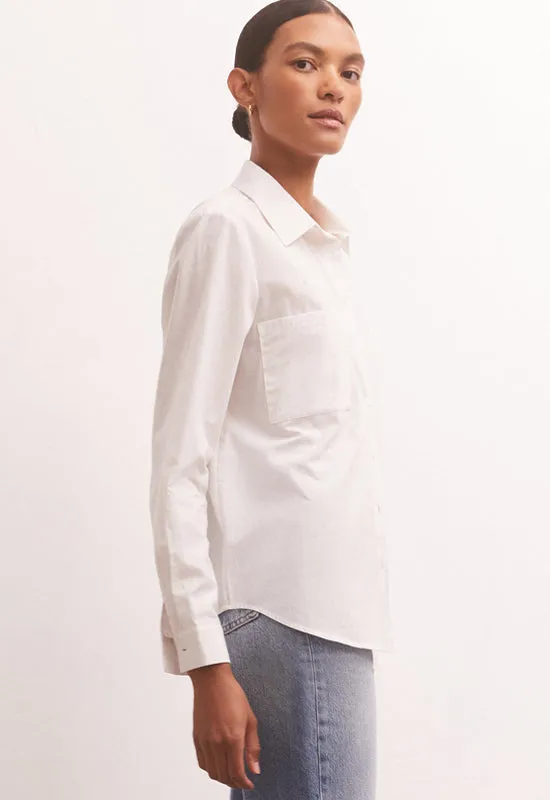 White Eliza Woven Top by Z Supply